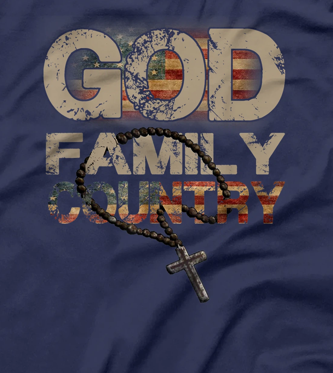 God Family Country - US Flag Patriotic Christian Gift T-Shirt