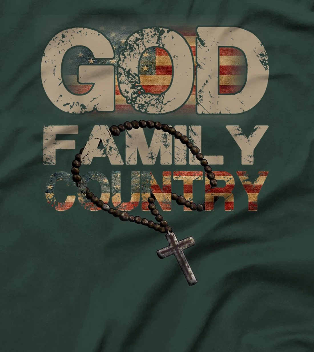 God Family Country - US Flag Patriotic Christian Gift T-Shirt