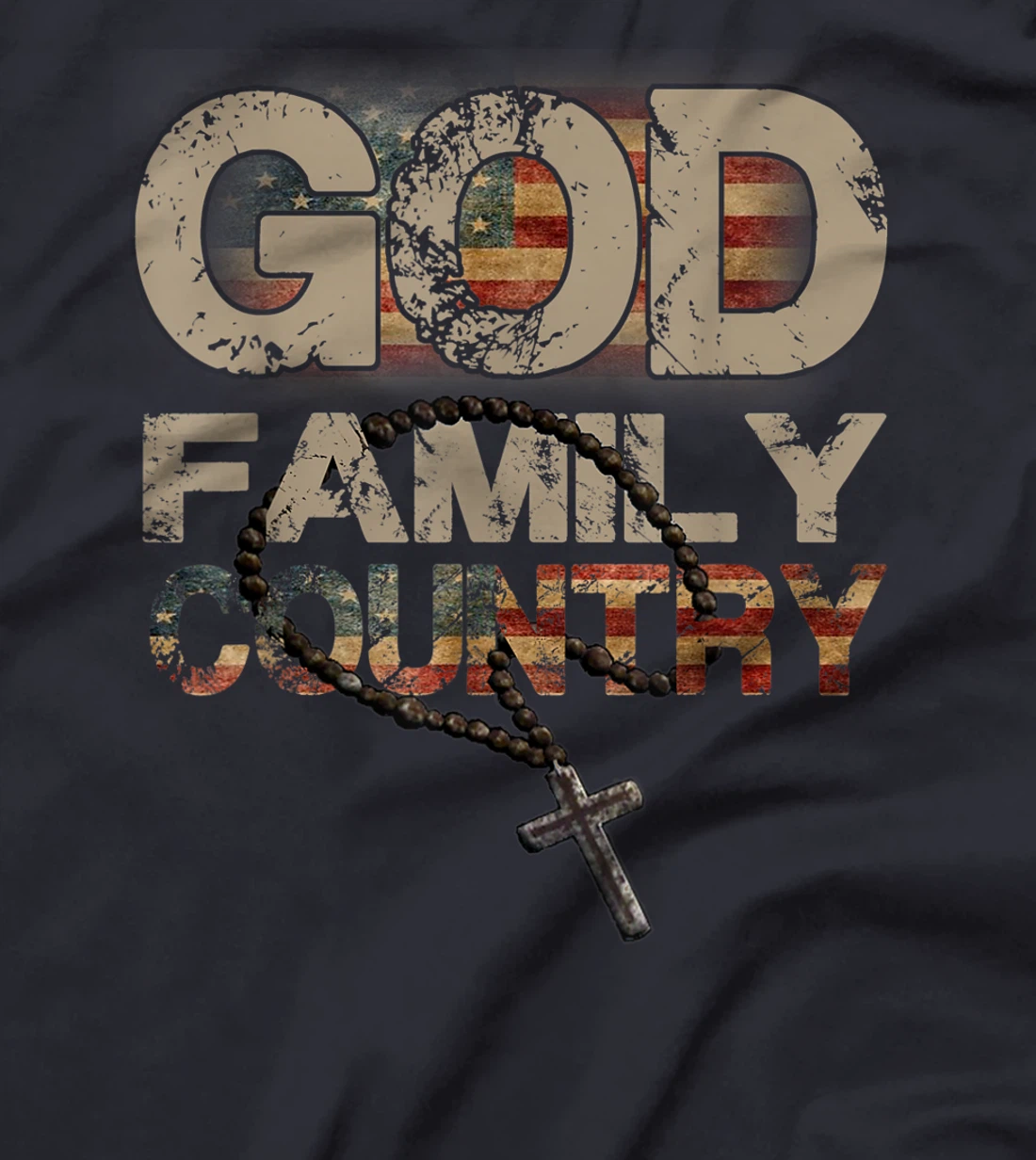 God Family Country - US Flag Patriotic Christian Gift T-Shirt