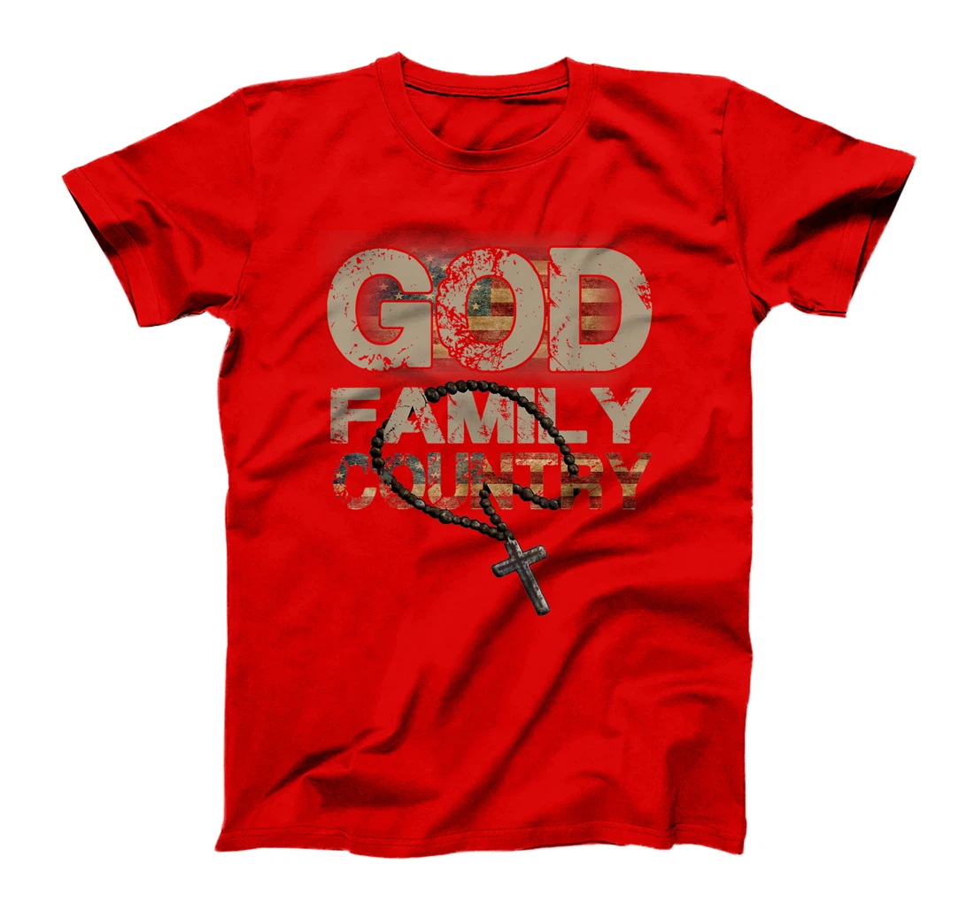 God Family Country - US Flag Patriotic Christian Gift T-Shirt