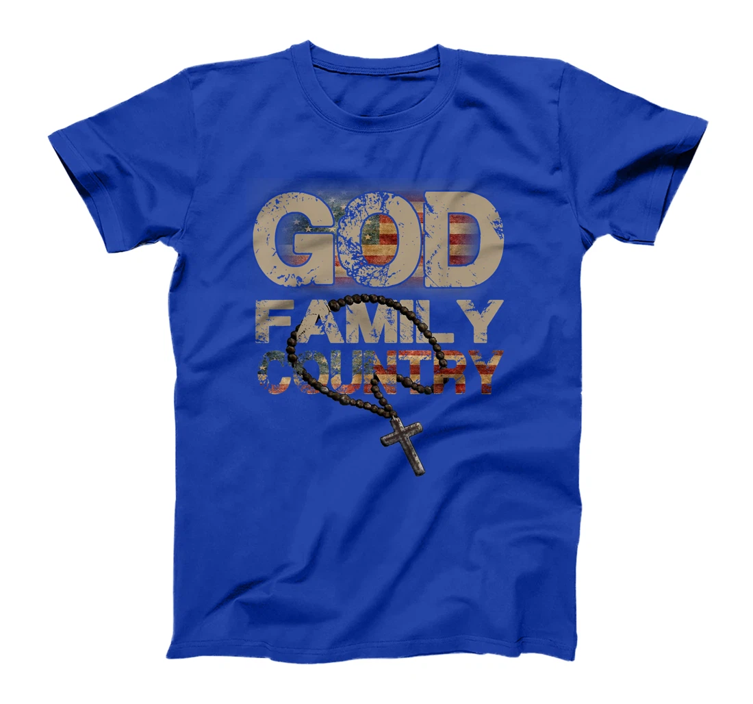 God Family Country - US Flag Patriotic Christian Gift T-Shirt