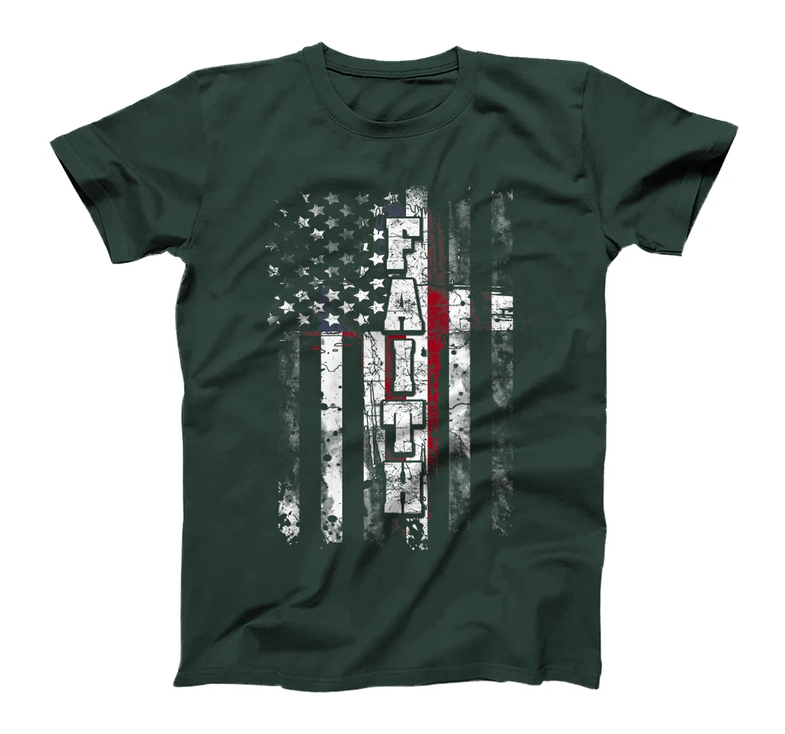 Faith - American US Flag Pride Religious Patriotic Gift T-Shirt