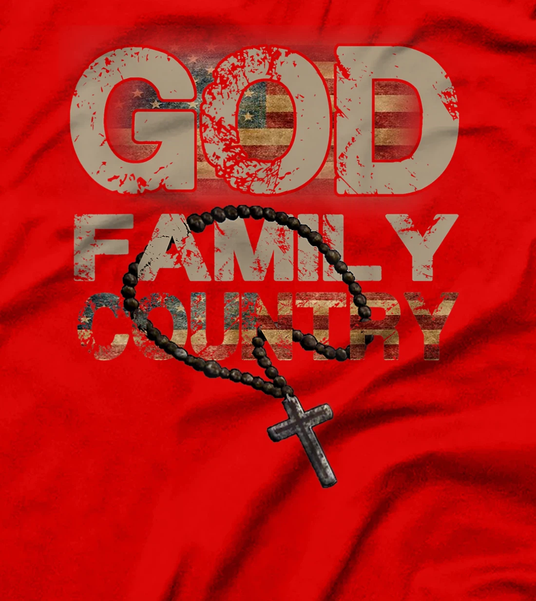 God Family Country - US Flag Patriotic Christian Gift T-Shirt
