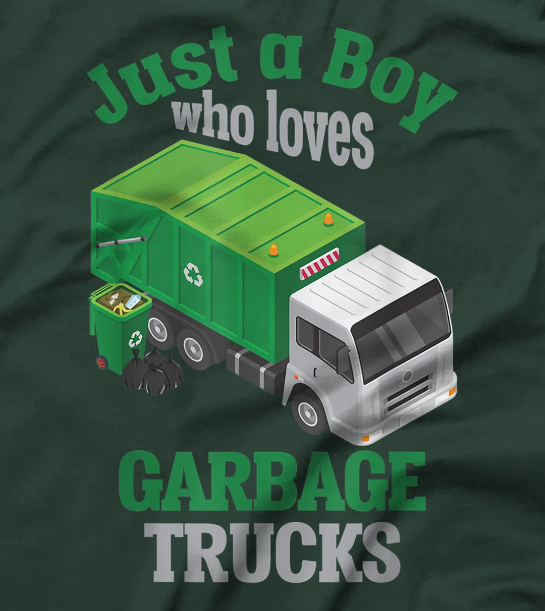 Garbage Truck loving Boy Trash Recycling Trucks T-Shirt