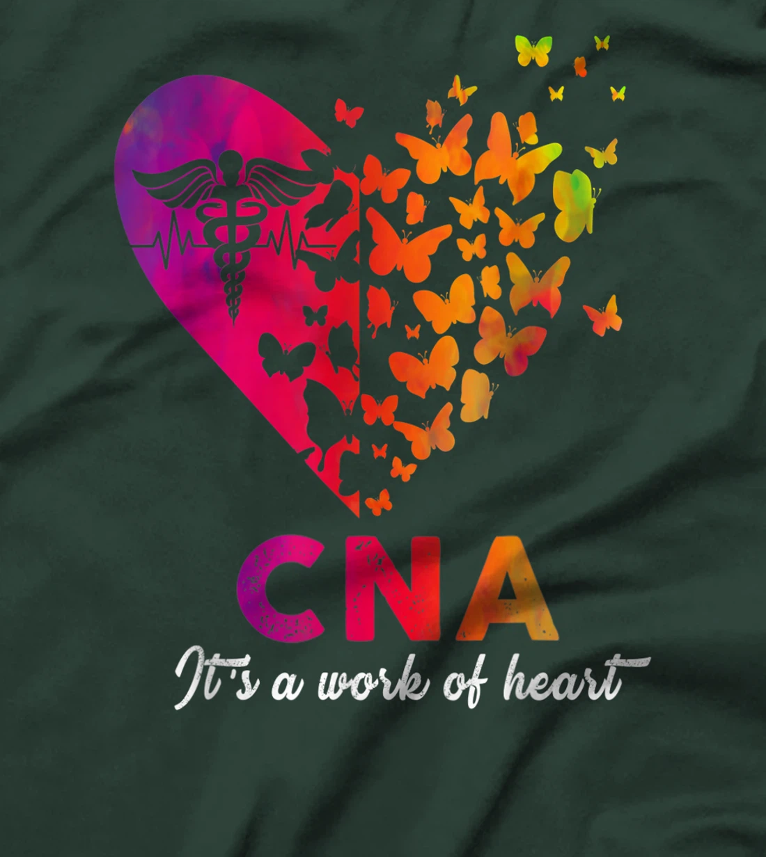 CNA It's A Work Of Heart RN EMT ER Nurse Life Cute Gift T-Shirt