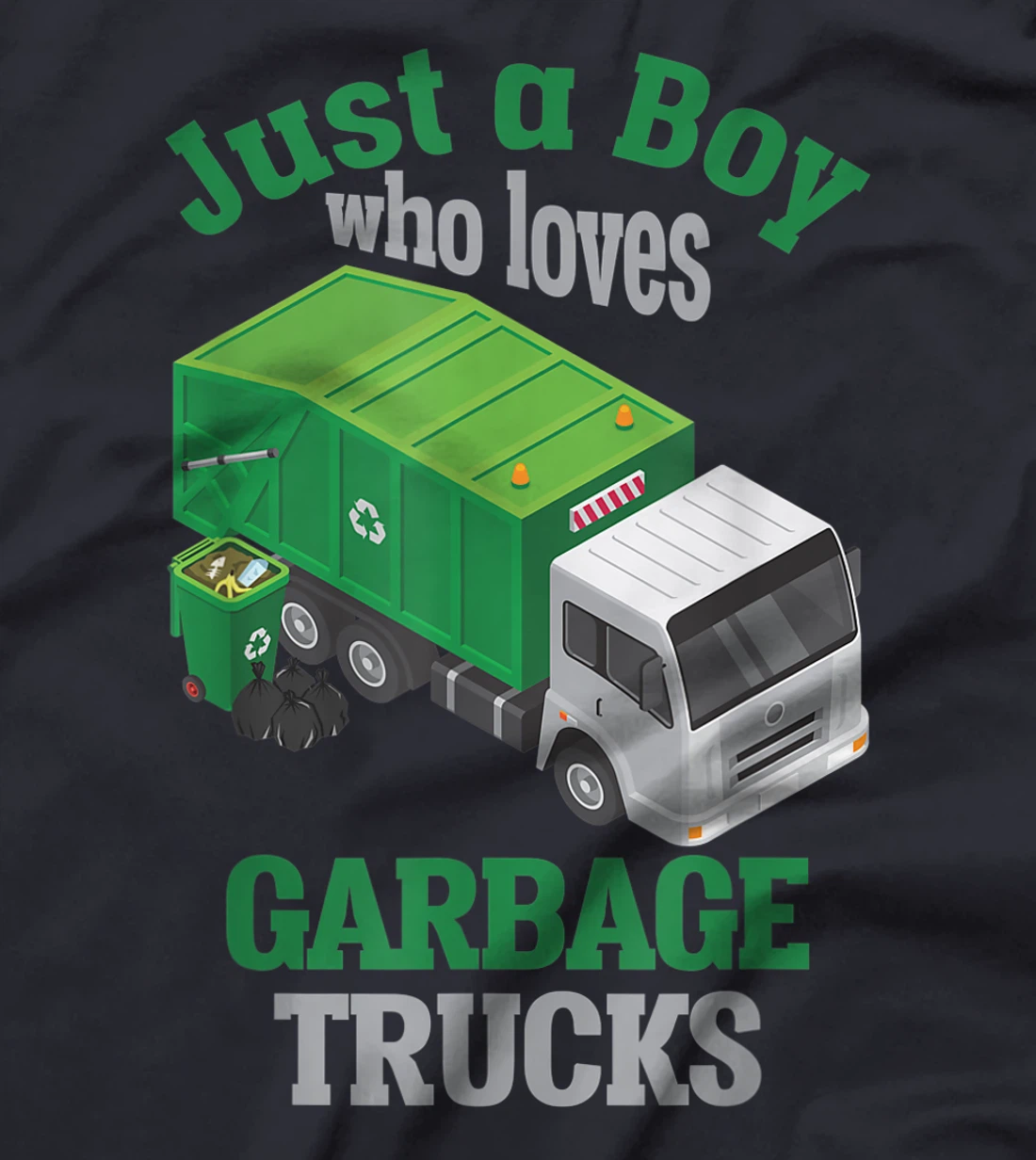 Garbage Truck loving Boy Trash Recycling Trucks T-Shirt