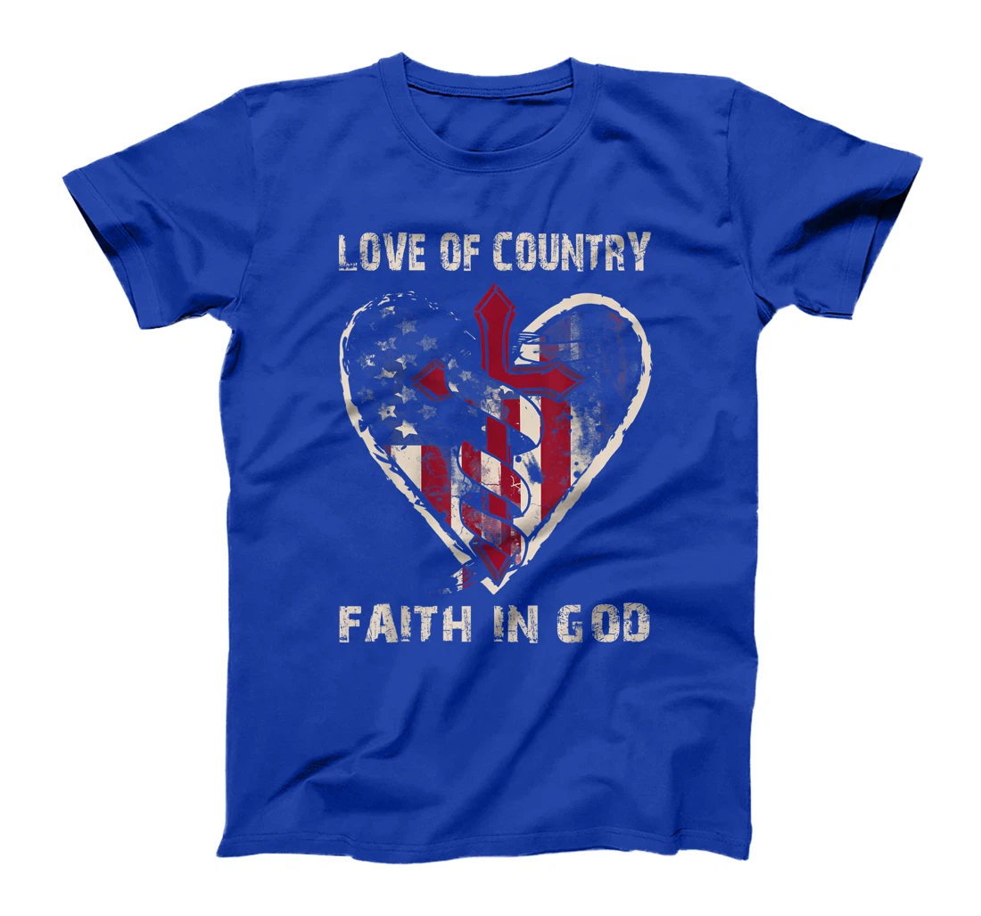 Love Of Country Faith In God Religious Christian Bible Gift T-Shirt