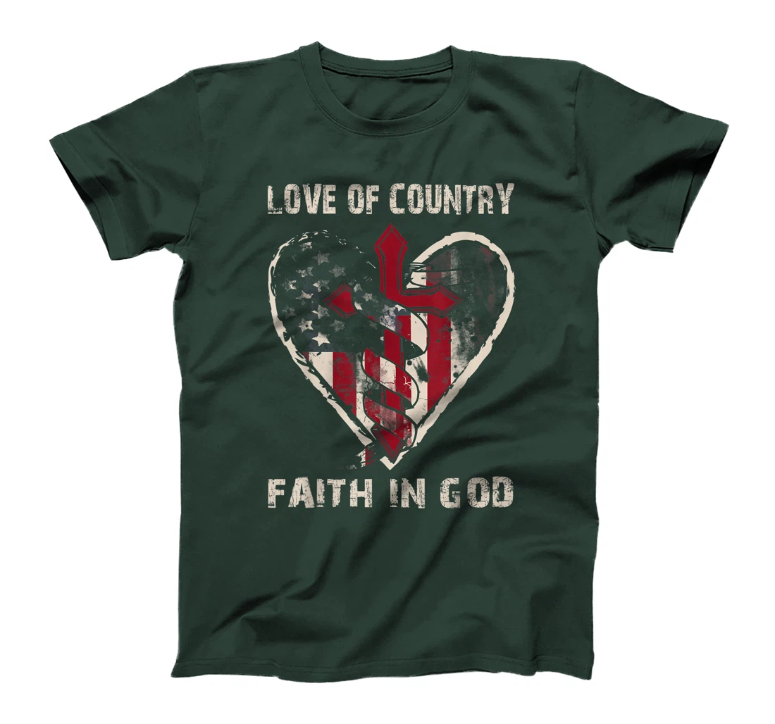 Love Of Country Faith In God Religious Christian Bible Gift T-Shirt