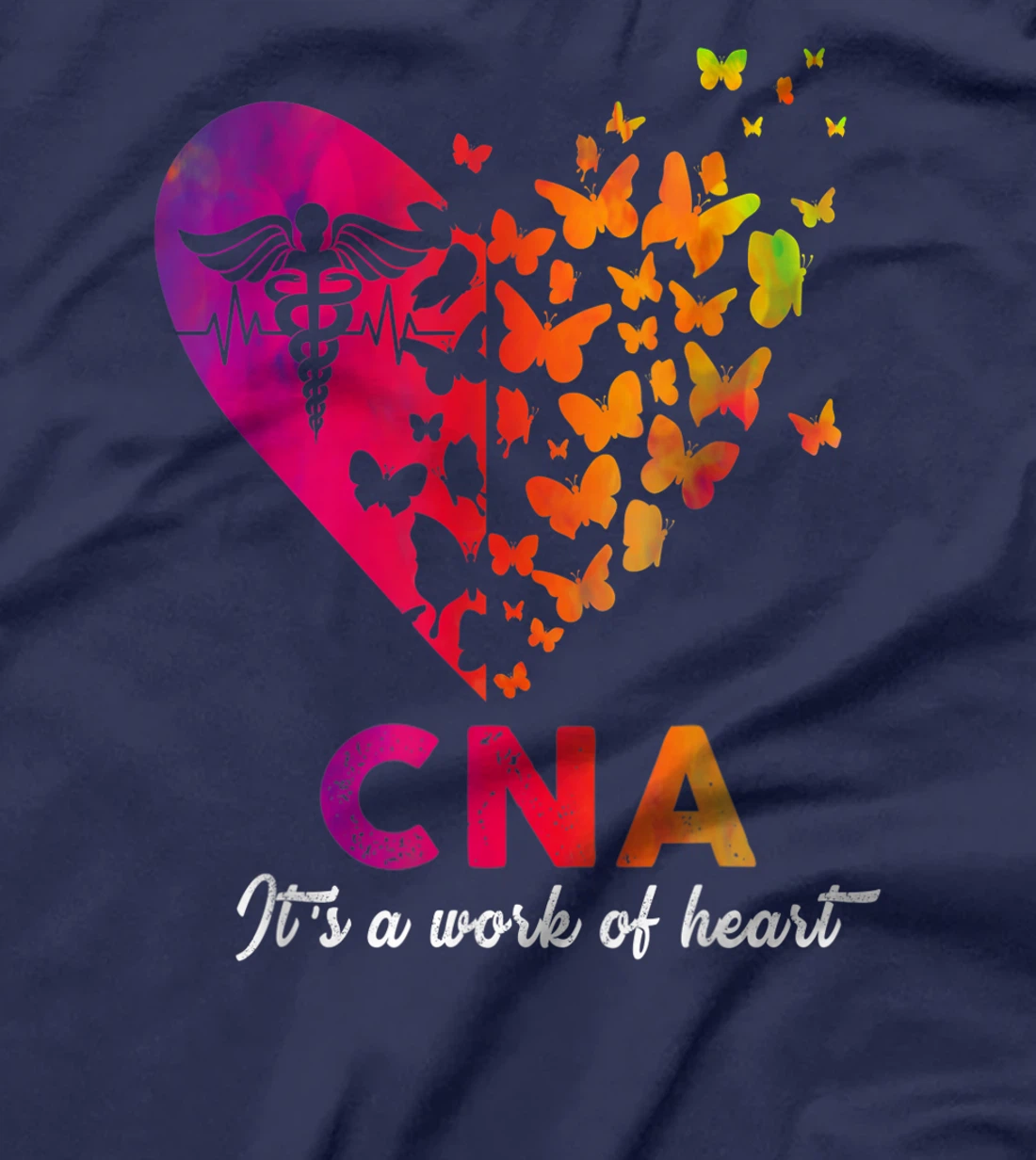 CNA It's A Work Of Heart RN EMT ER Nurse Life Cute Gift T-Shirt