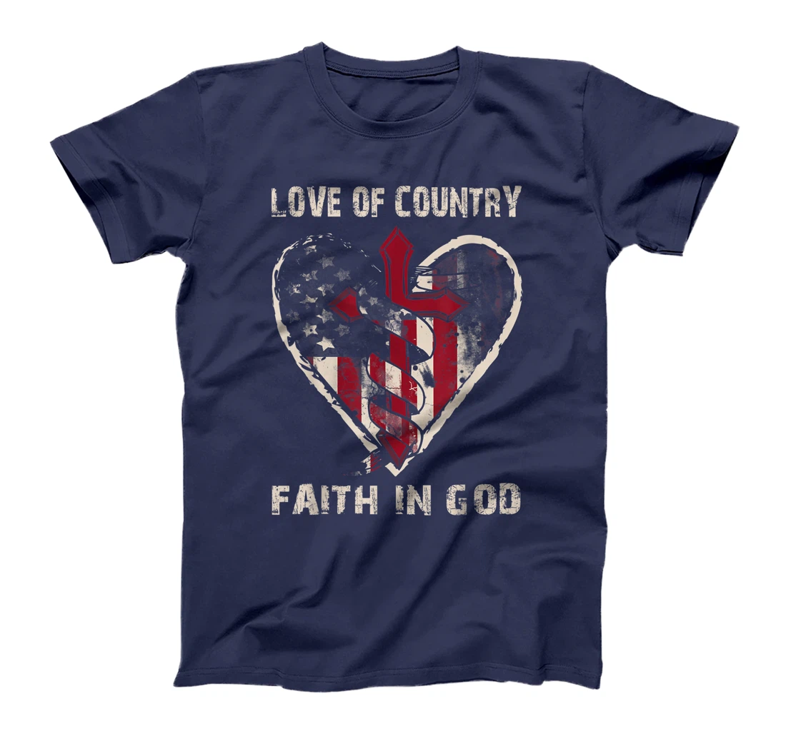 Love Of Country Faith In God Religious Christian Bible Gift T-Shirt