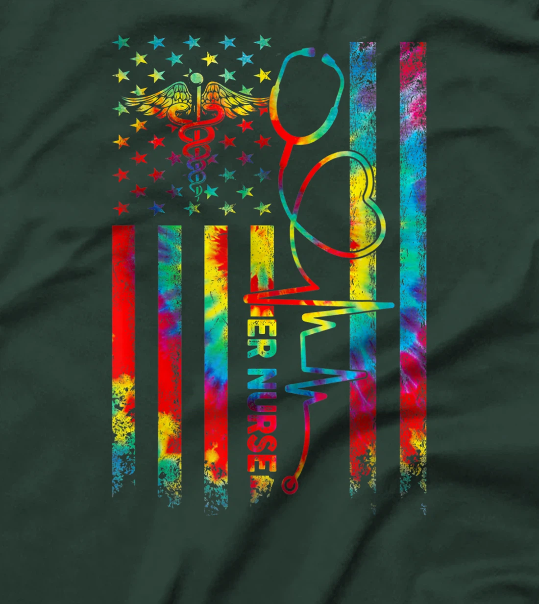 ER Nurse - Stethoscope Heart Rate Emergency Room Nurse Gift T-Shirt