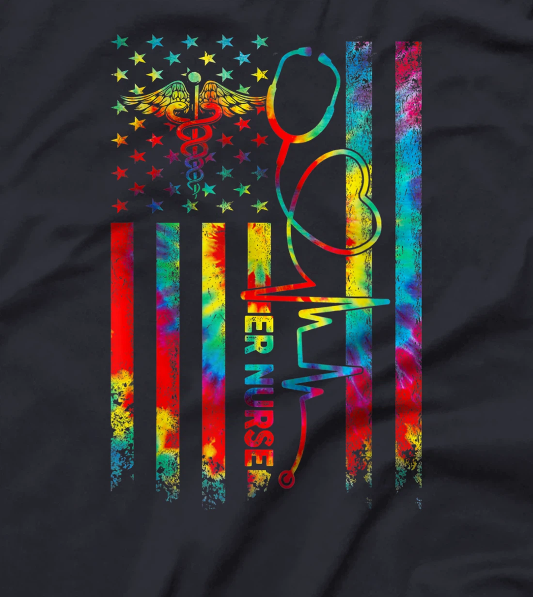 ER Nurse - Stethoscope Heart Rate Emergency Room Nurse Gift T-Shirt