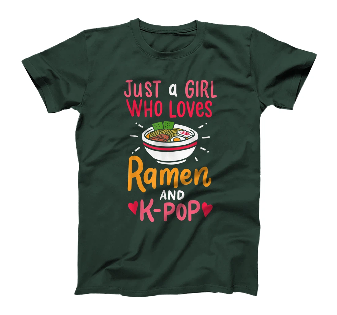 Just A Girl Who Loves Ramen And K Pop Cute Anime Girl Gift T-Shirt