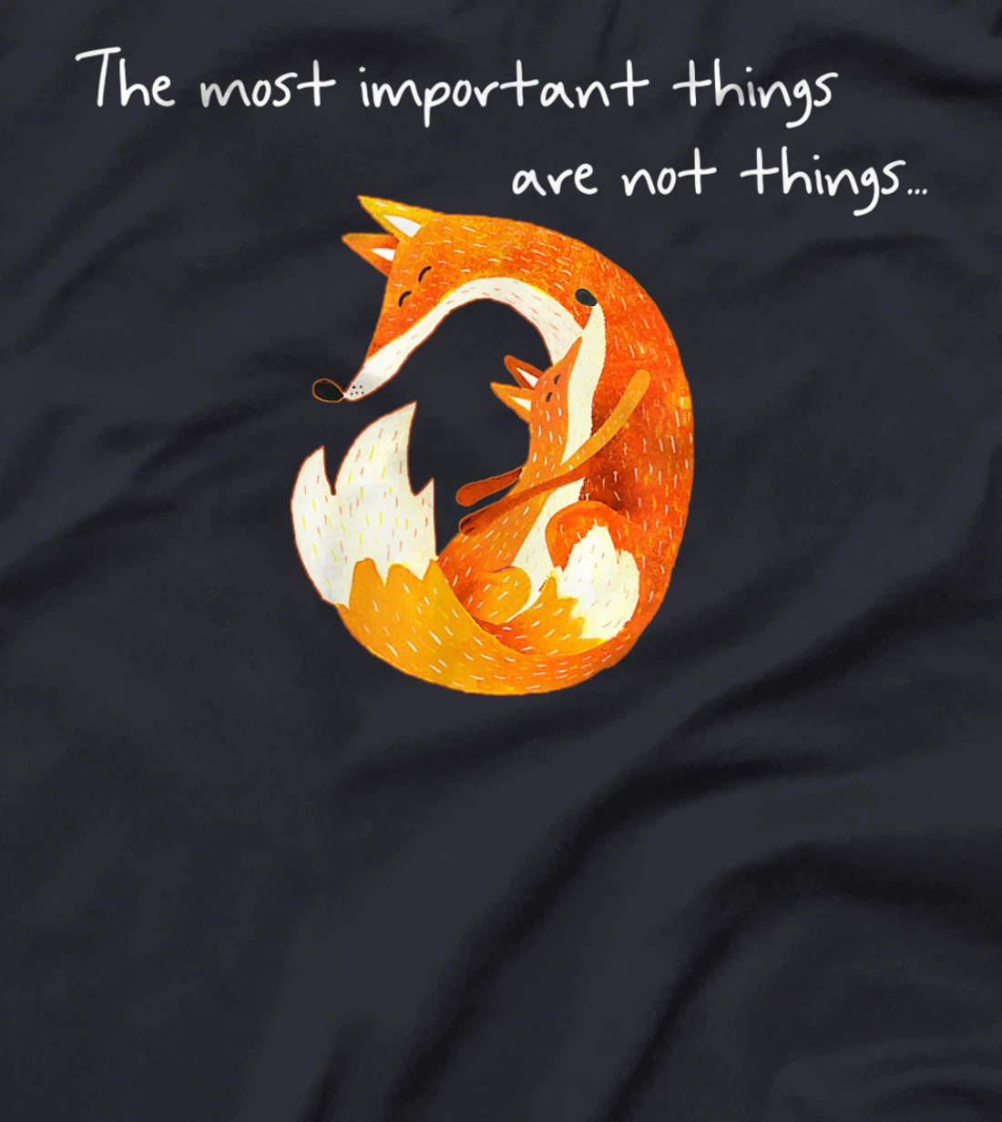 Cute Fox Mama with little fox baby Mother Love Quote Gift T-Shirt