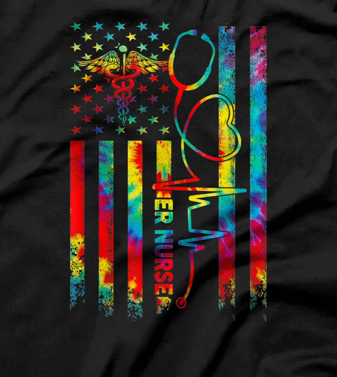 ER Nurse - Stethoscope Heart Rate Emergency Room Nurse Gift T-Shirt