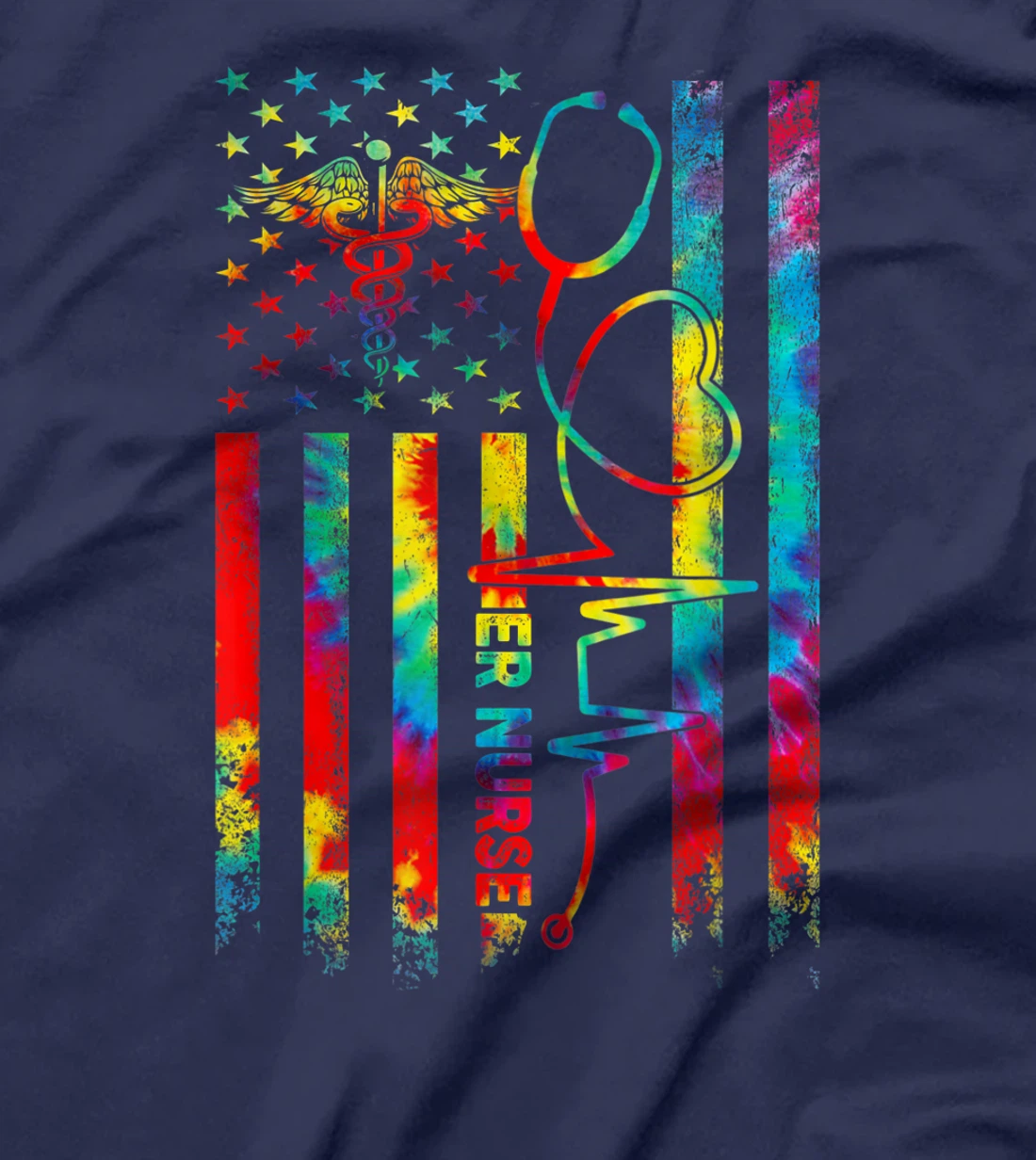 ER Nurse - Stethoscope Heart Rate Emergency Room Nurse Gift T-Shirt