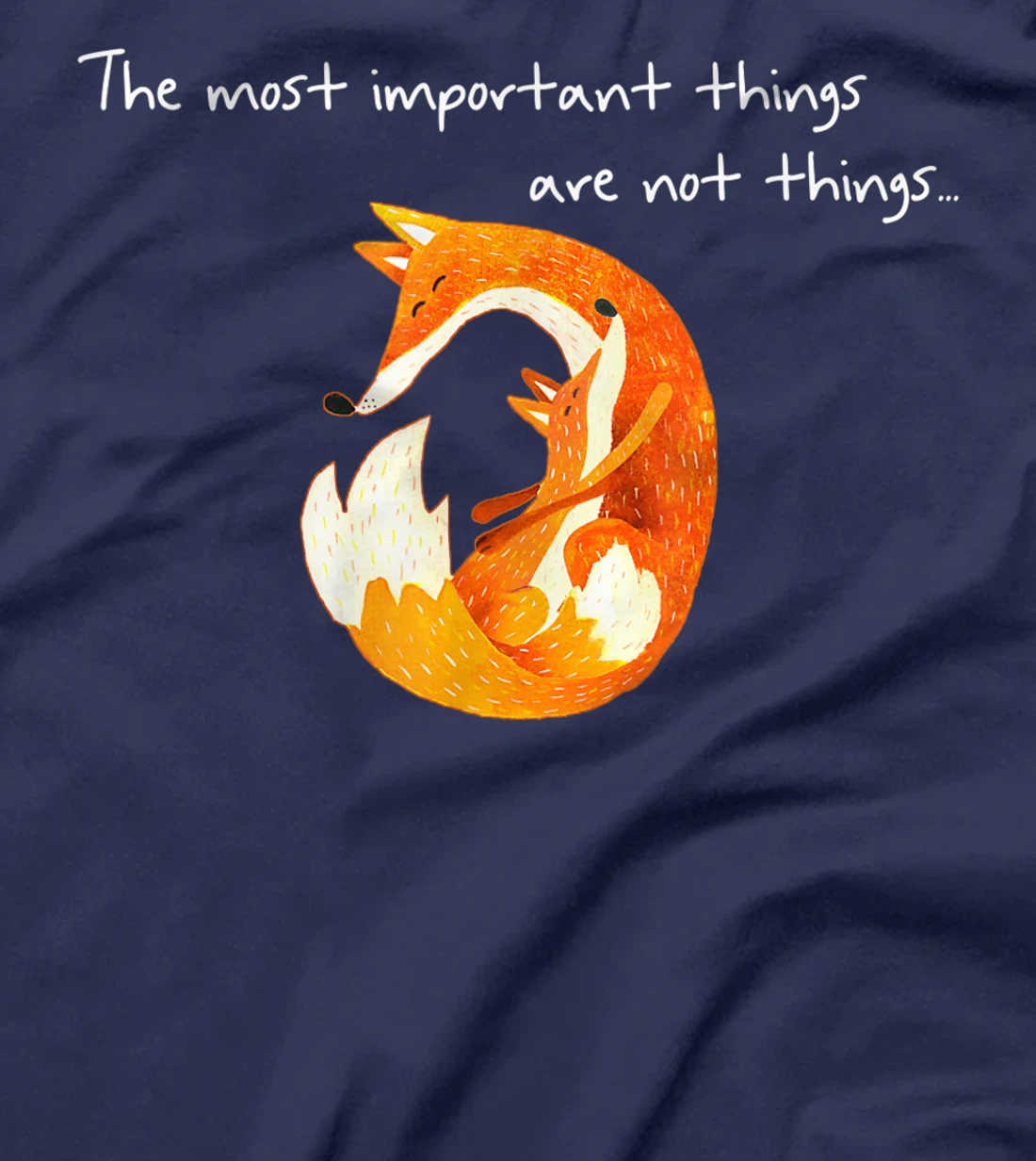 Cute Fox Mama with little fox baby Mother Love Quote Gift T-Shirt