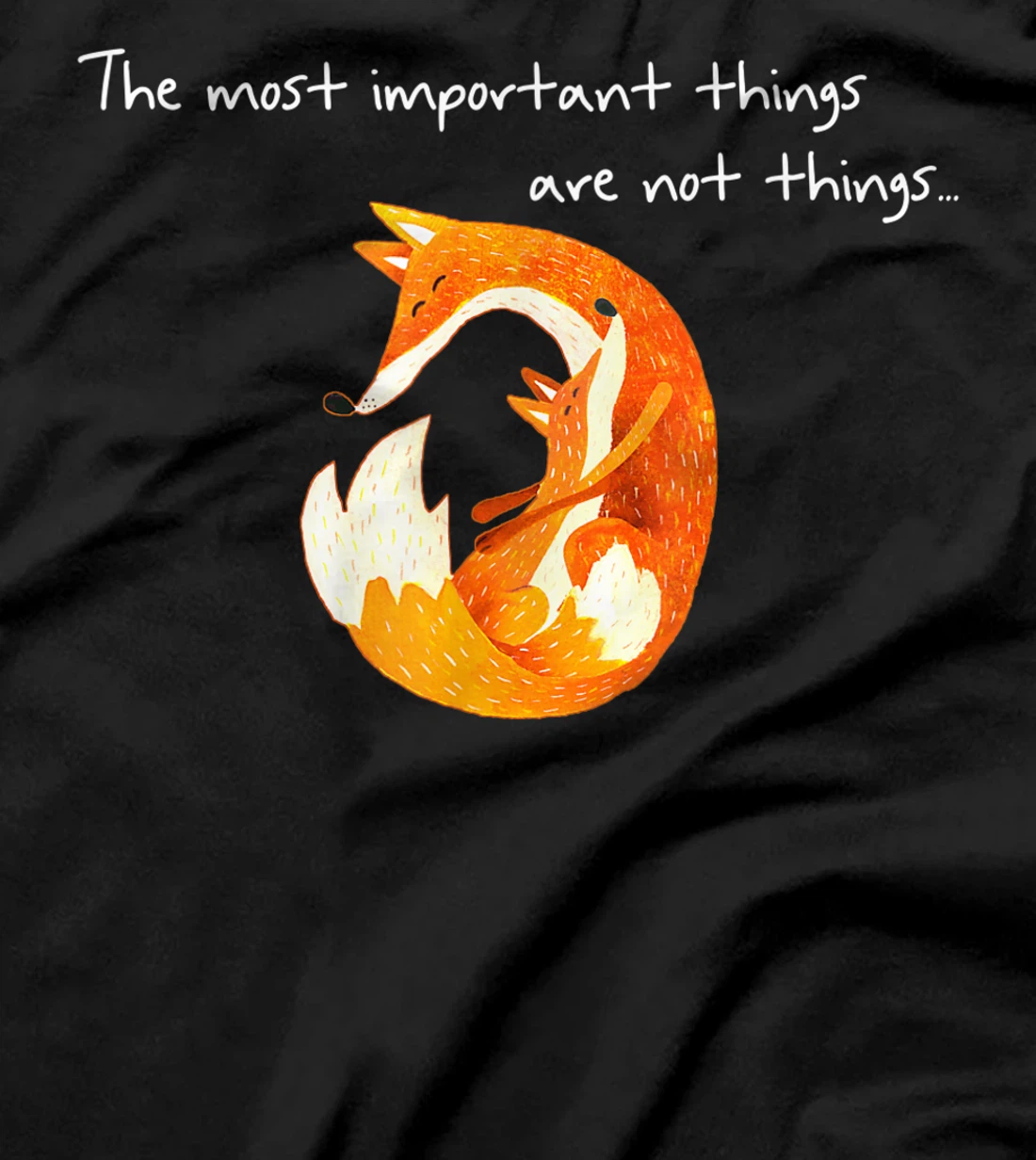 Cute Fox Mama with little fox baby Mother Love Quote Gift T-Shirt