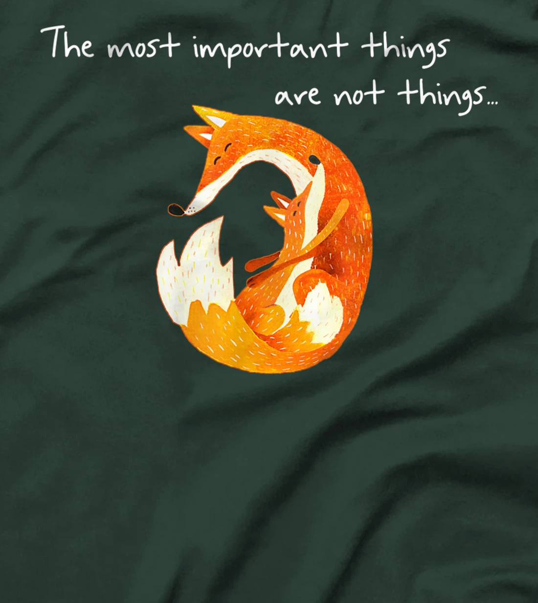 Cute Fox Mama with little fox baby Mother Love Quote Gift T-Shirt