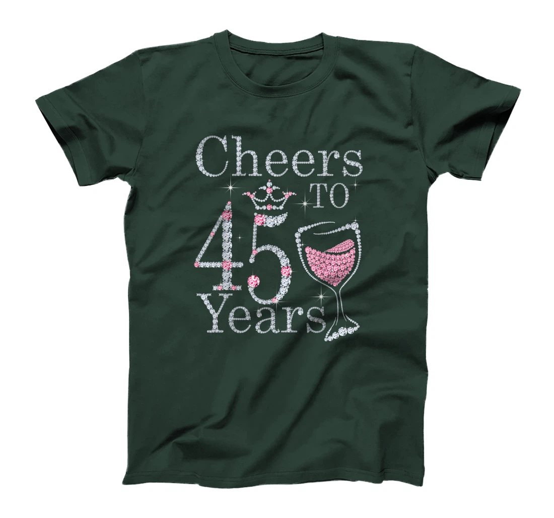 Cheers to 45 Years 1976 45Th Birthday Tee Gift For Womens T-Shirt