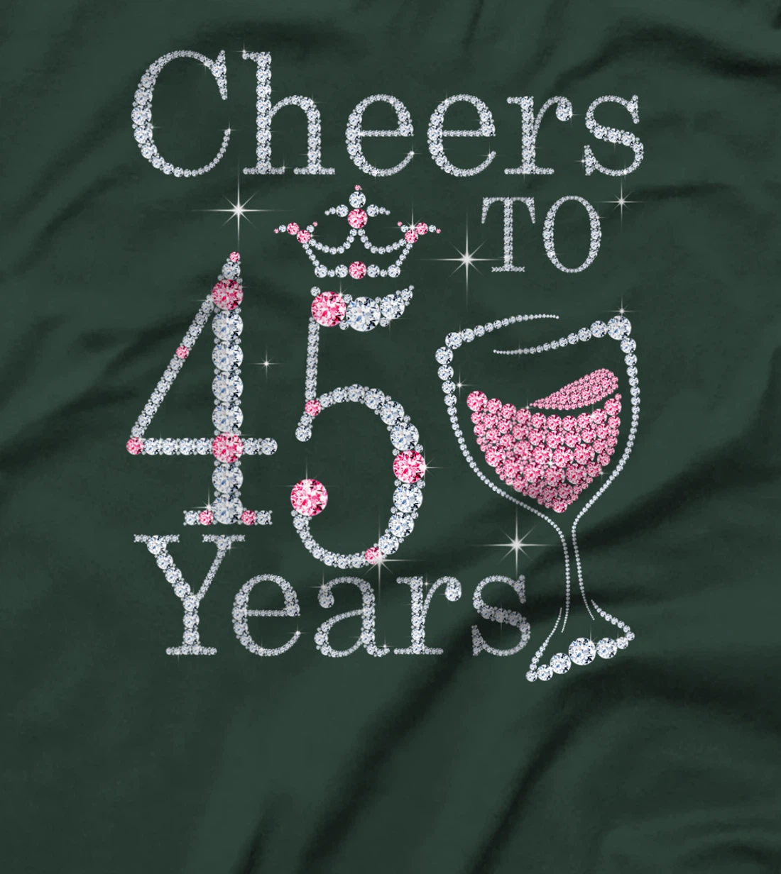 Cheers to 45 Years 1976 45Th Birthday Tee Gift For Womens T-Shirt