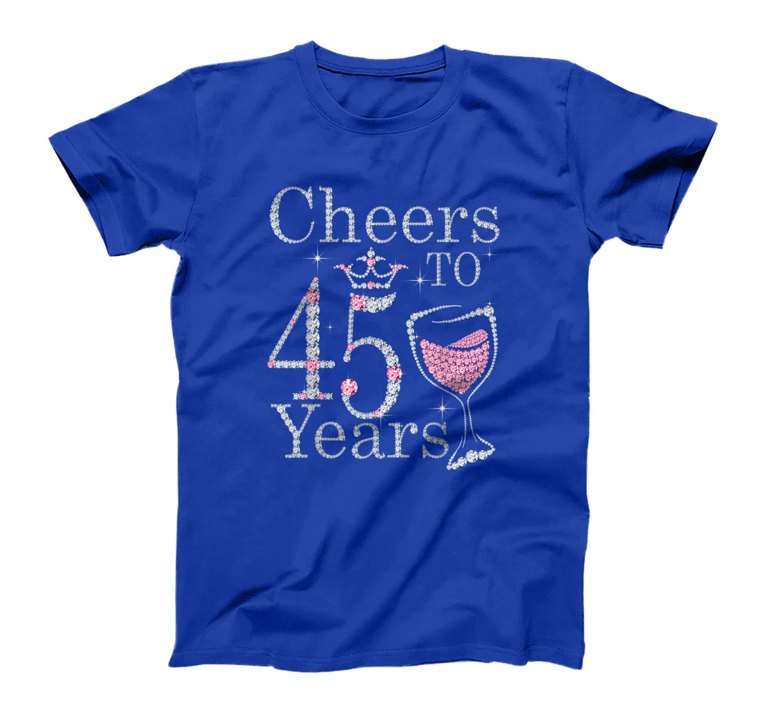 Cheers to 45 Years 1976 45Th Birthday Tee Gift For Womens T-Shirt
