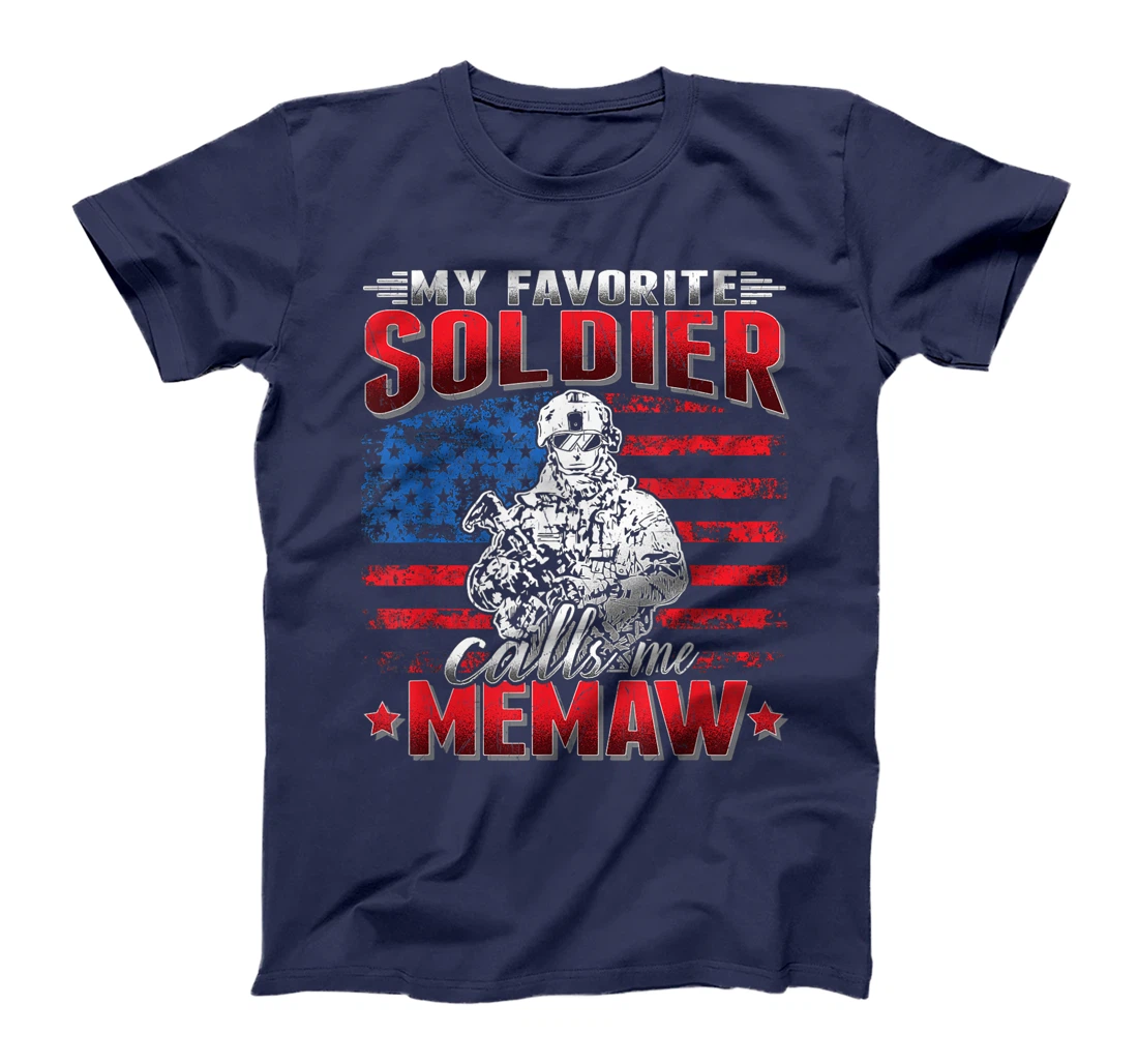My Favorite Soldier Calls Me Memaw Military Army Grandmother T-Shirt