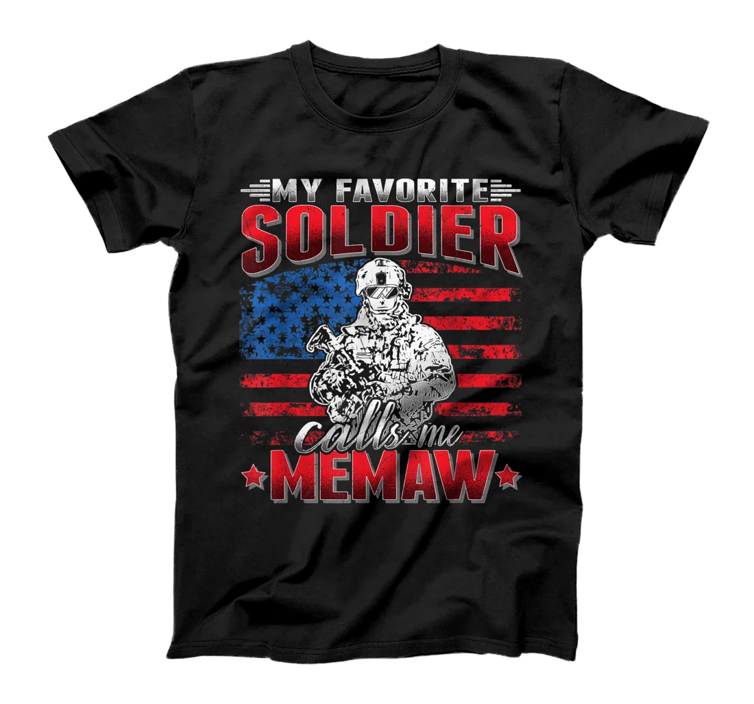 My Favorite Soldier Calls Me Memaw Military Army Grandmother T-Shirt