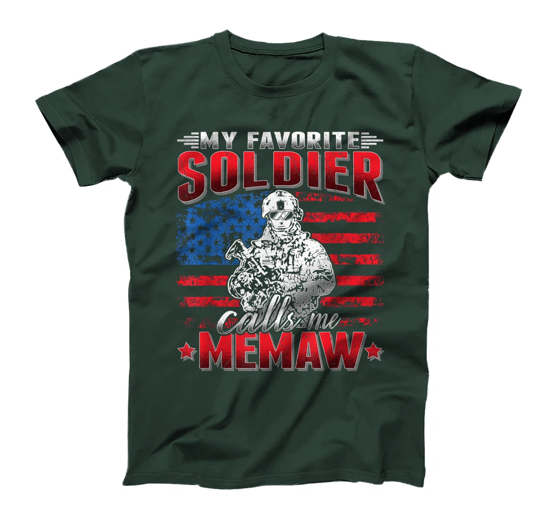 My Favorite Soldier Calls Me Memaw Military Army Grandmother T-Shirt