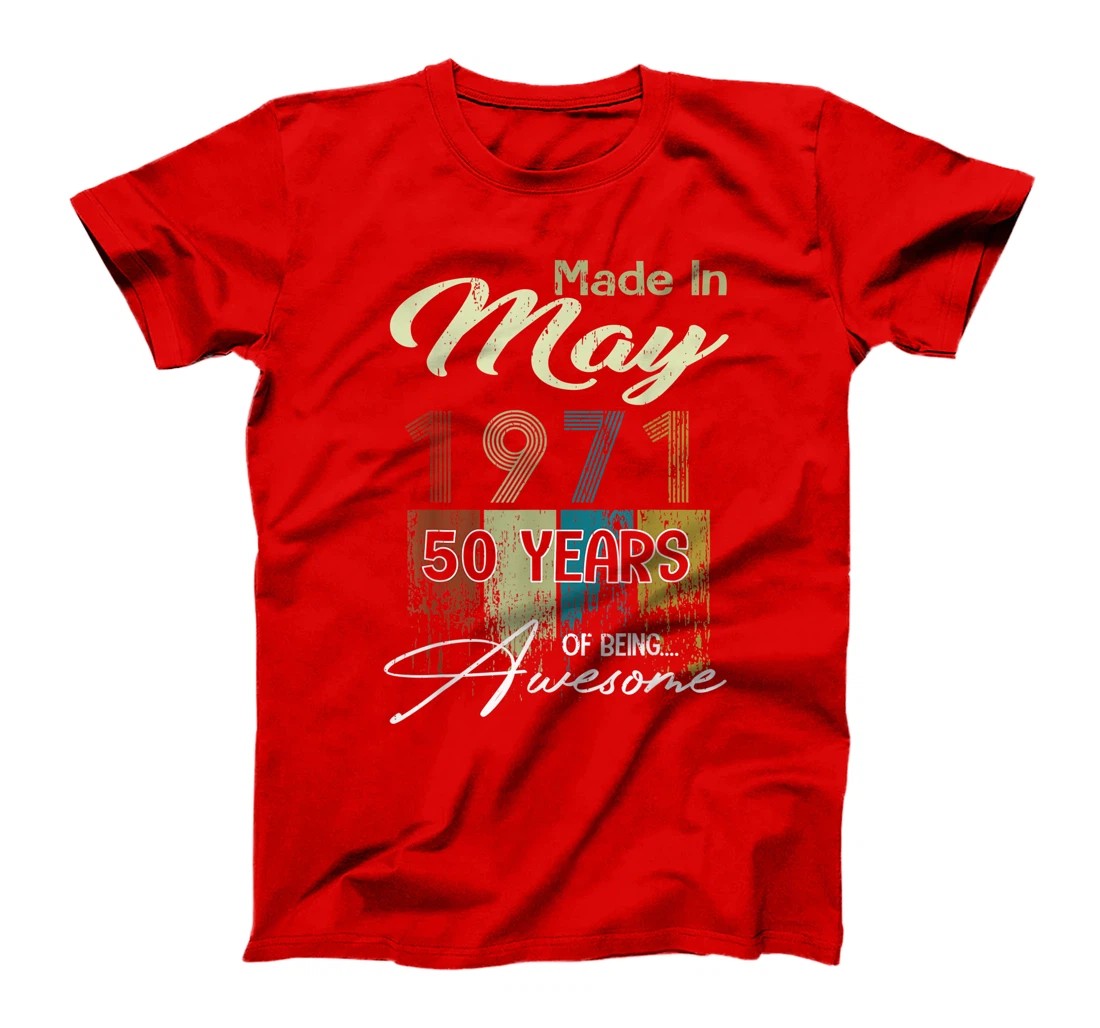 Distressed May 1971 Decorations 50th Birthday 50 Years Old T-Shirt