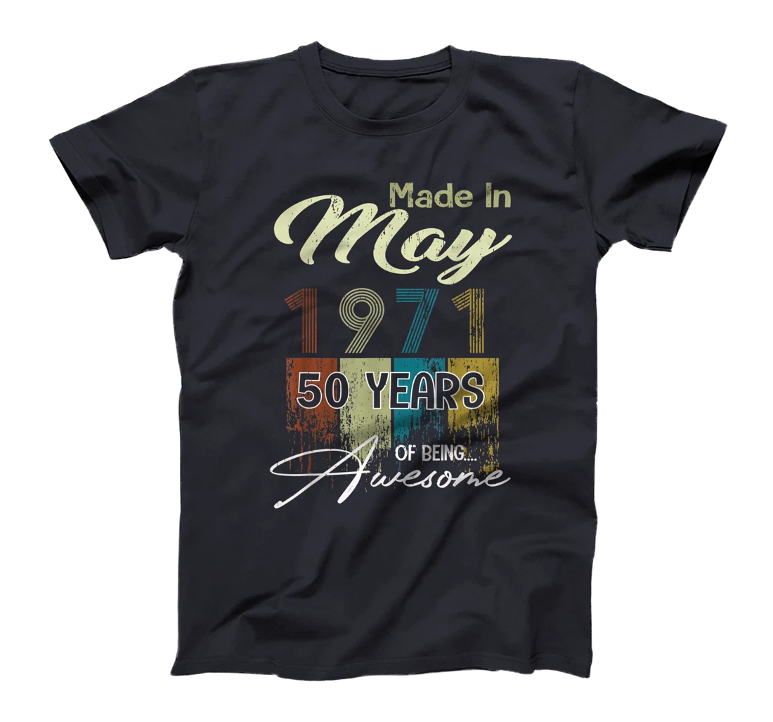 Distressed May 1971 Decorations 50th Birthday 50 Years Old T-Shirt