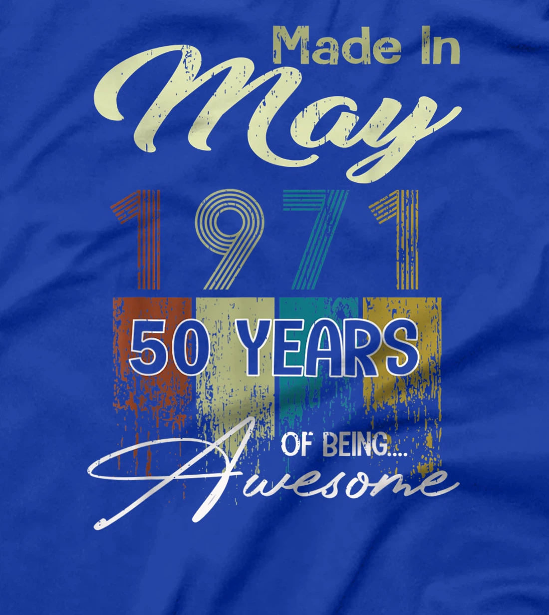 Distressed May 1971 Decorations 50th Birthday 50 Years Old T-Shirt