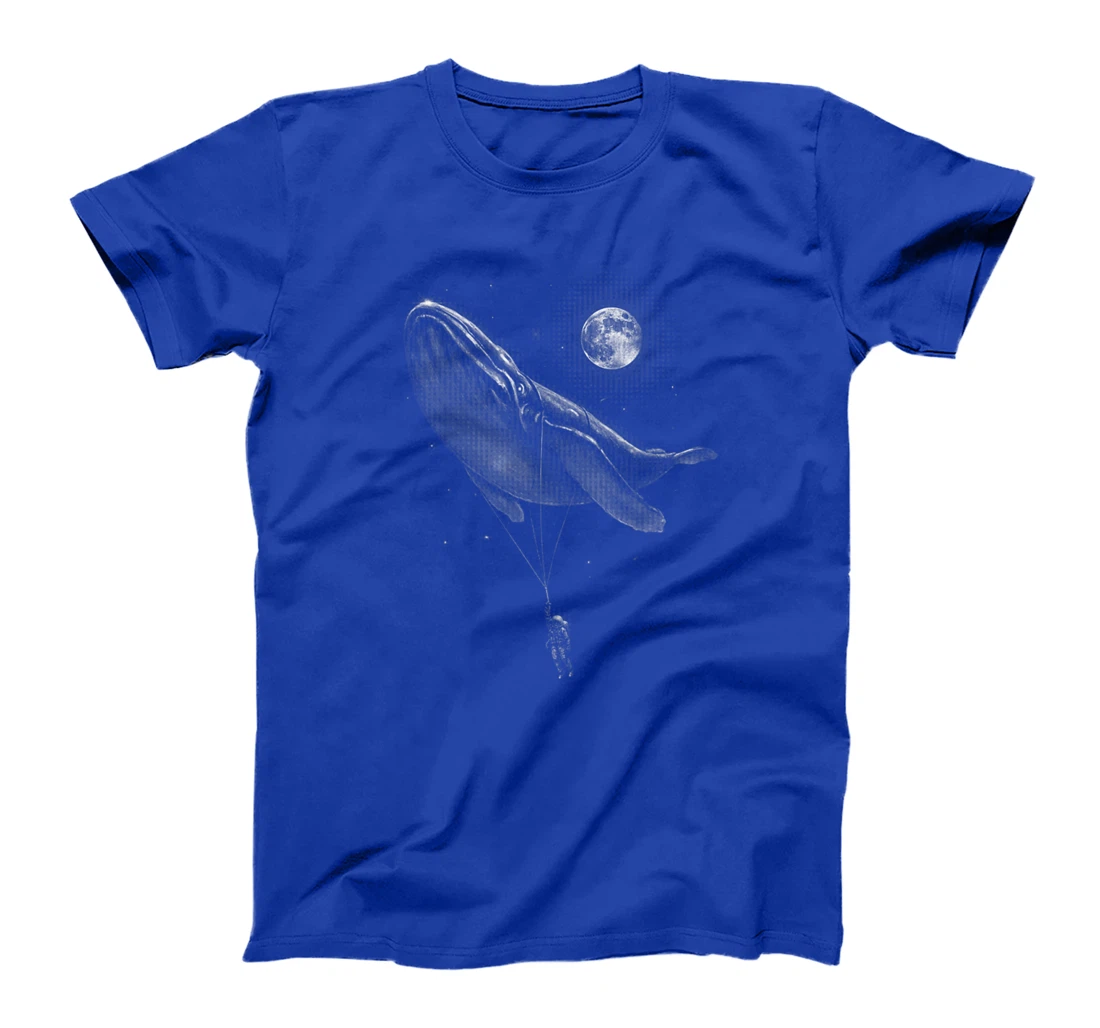 Astronaut Hitching A Ride Moon Stars Whale Outer Space Funny T-Shirt