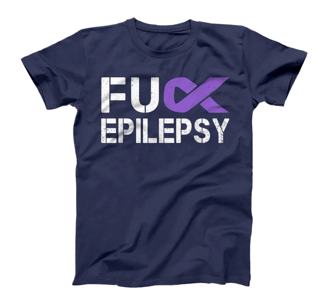 Fuck Epilepsy Awareness Month Purple Ribbon Warrior Fighter T-Shirt