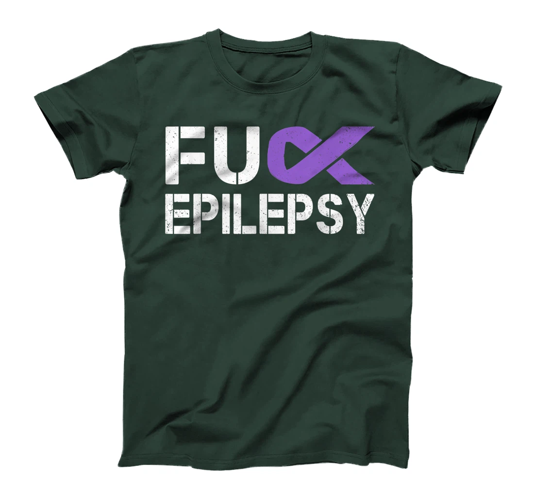 Fuck Epilepsy Awareness Month Purple Ribbon Warrior Fighter T-Shirt
