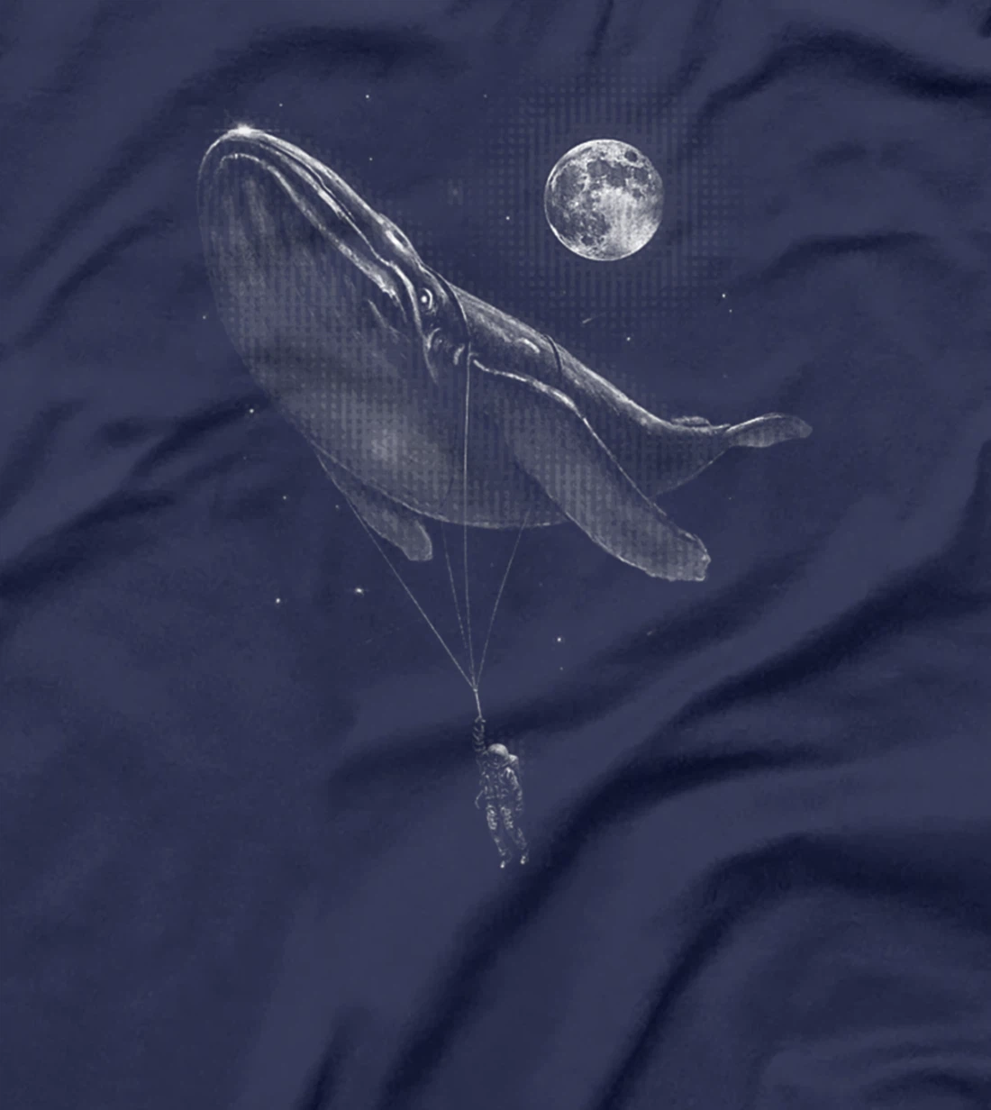 Astronaut Hitching A Ride Moon Stars Whale Outer Space Funny T-Shirt