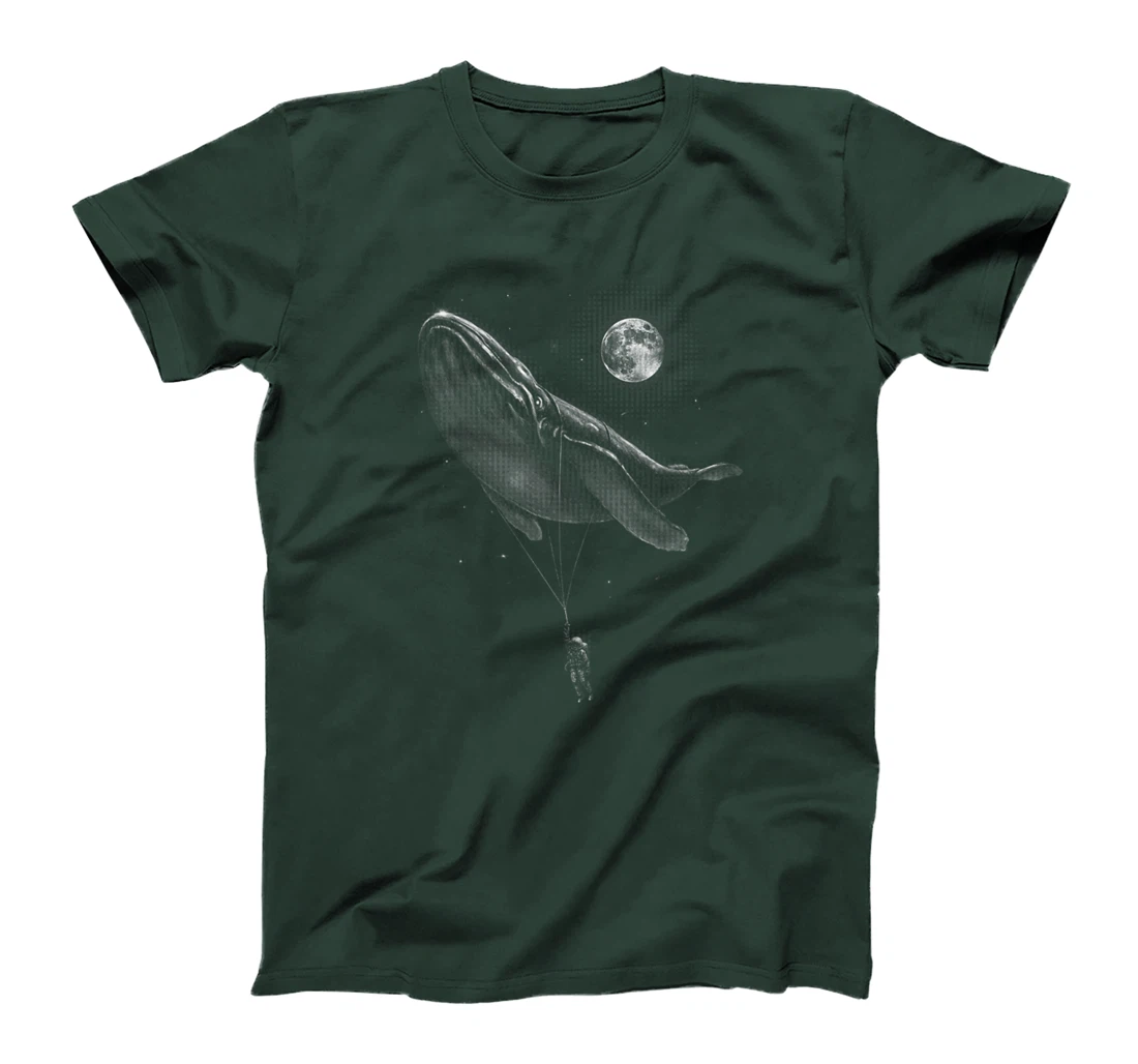 Astronaut Hitching A Ride Moon Stars Whale Outer Space Funny T-Shirt