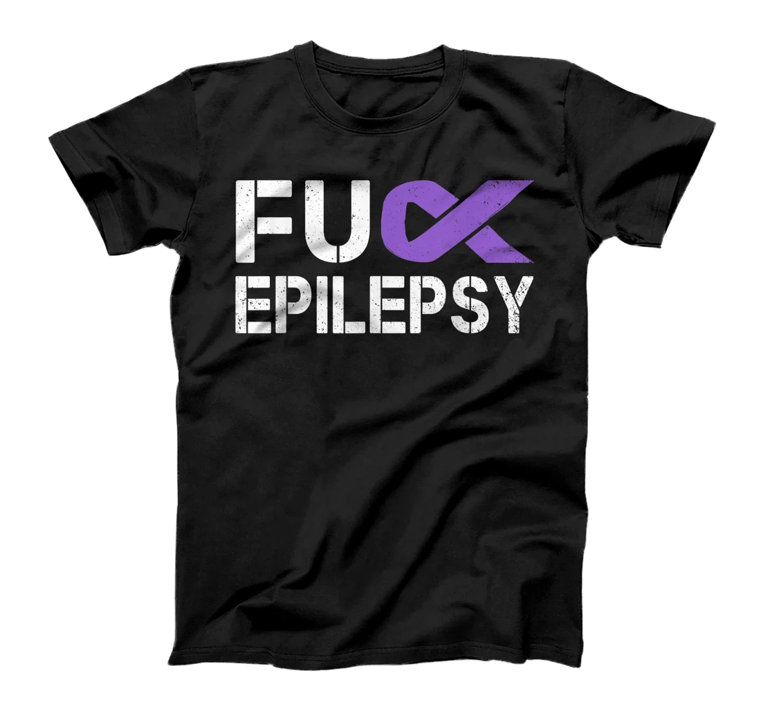 Fuck Epilepsy Awareness Month Purple Ribbon Warrior Fighter T-Shirt