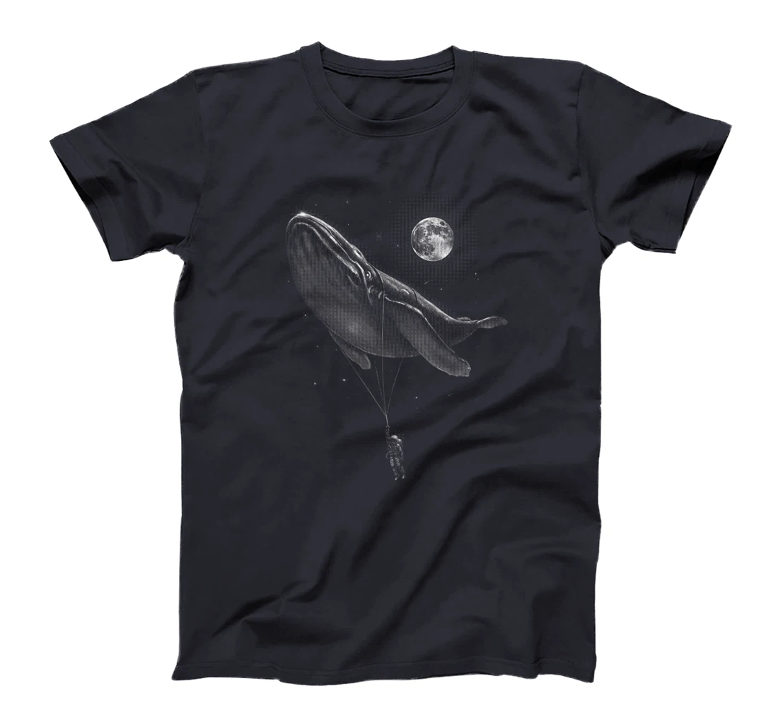 Astronaut Hitching A Ride Moon Stars Whale Outer Space Funny T-Shirt
