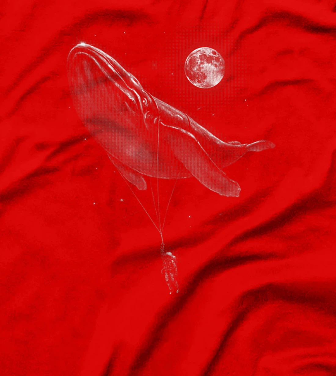 Astronaut Hitching A Ride Moon Stars Whale Outer Space Funny T-Shirt