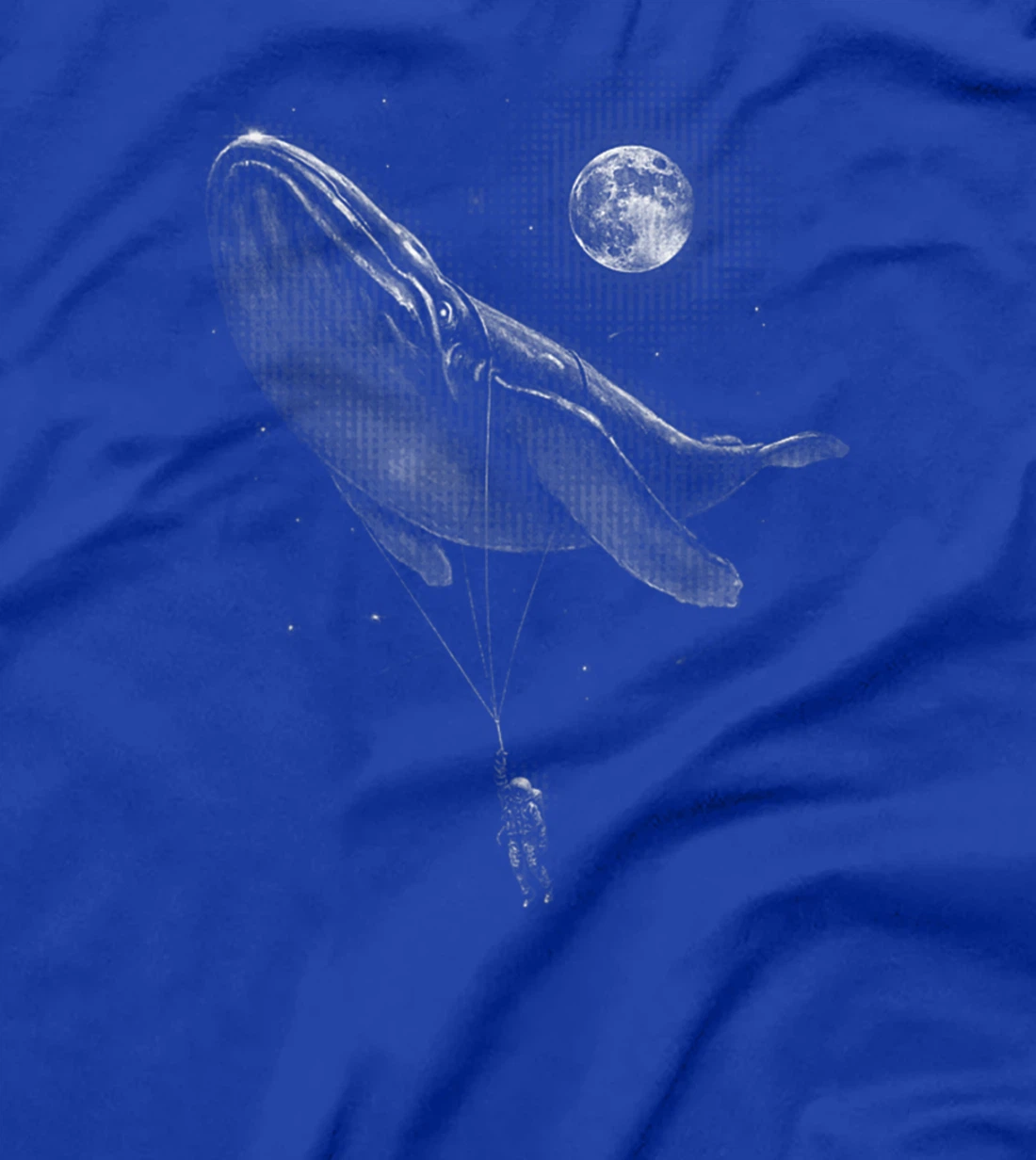Astronaut Hitching A Ride Moon Stars Whale Outer Space Funny T-Shirt