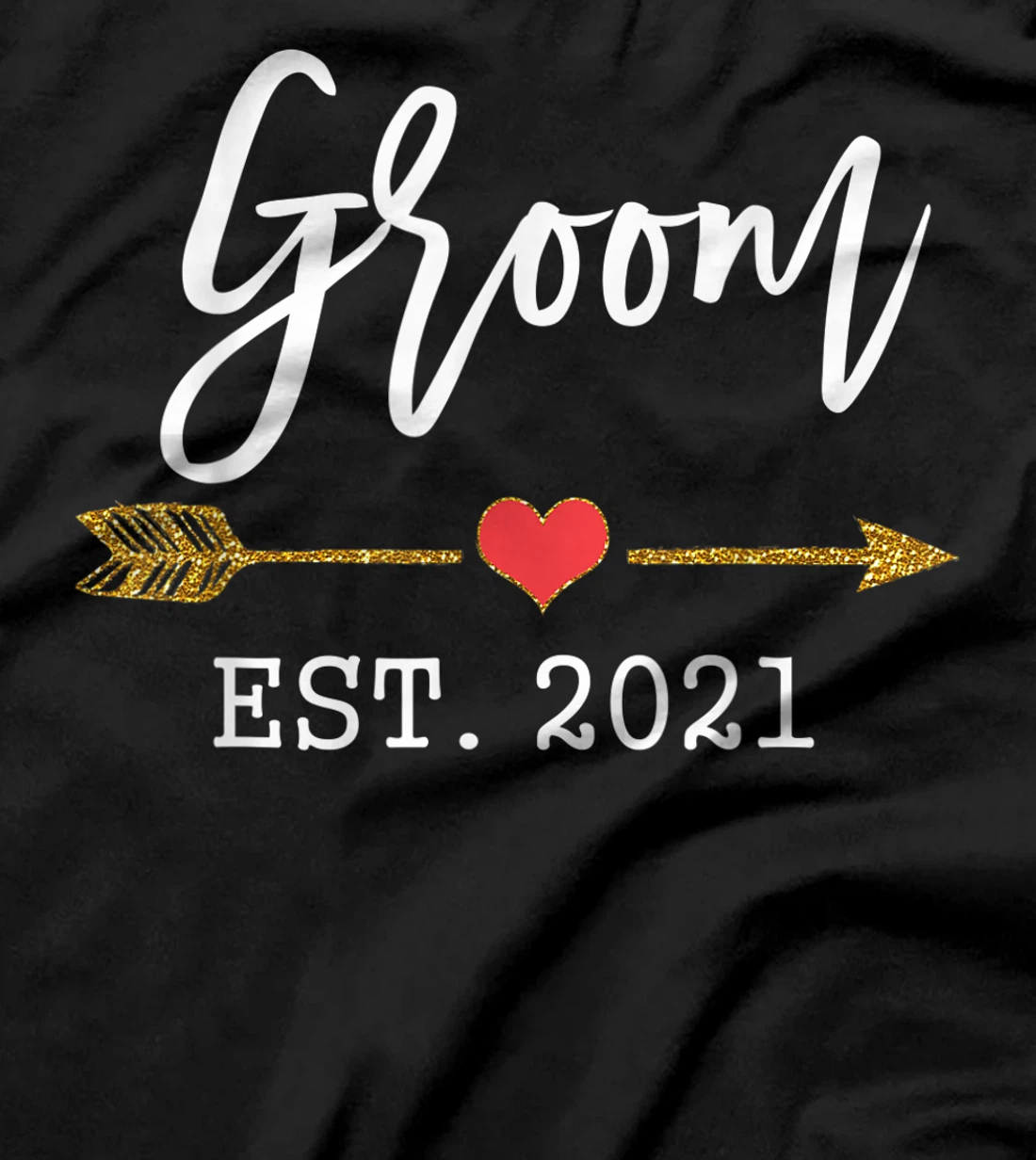 Mens Cute Wedding Day Gift for Couple from Bride Groom Est 2021 T-Shirt