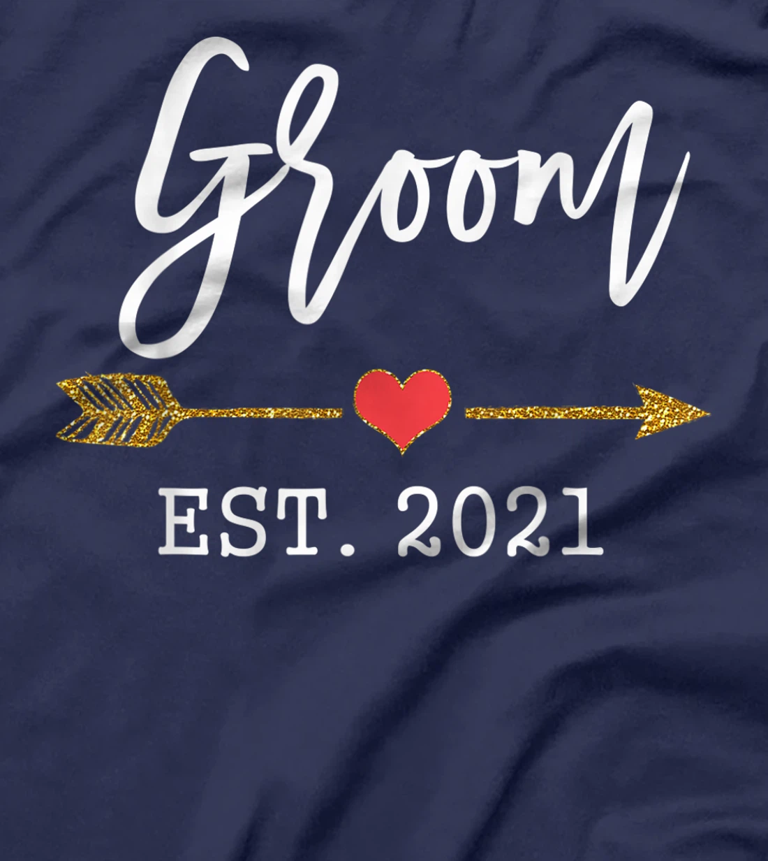 Mens Cute Wedding Day Gift for Couple from Bride Groom Est 2021 T-Shirt