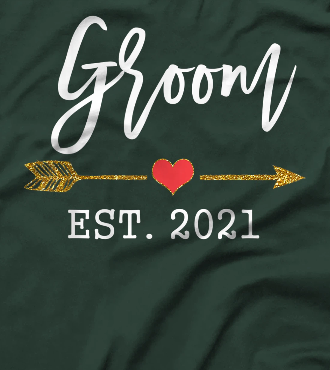 Mens Cute Wedding Day Gift for Couple from Bride Groom Est 2021 T-Shirt