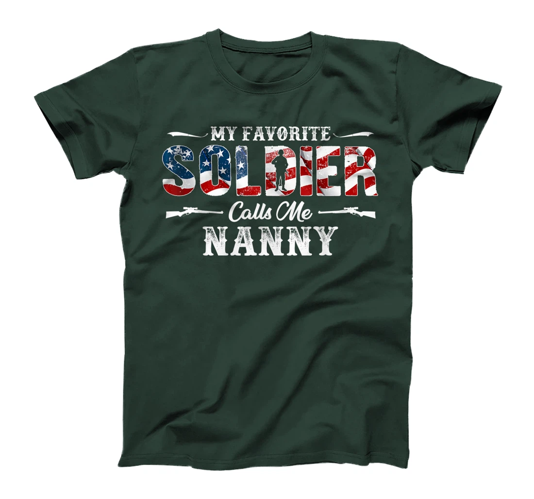 My Favorite Soldier Calls me Nanny Gift Fathers Day T-Shirt