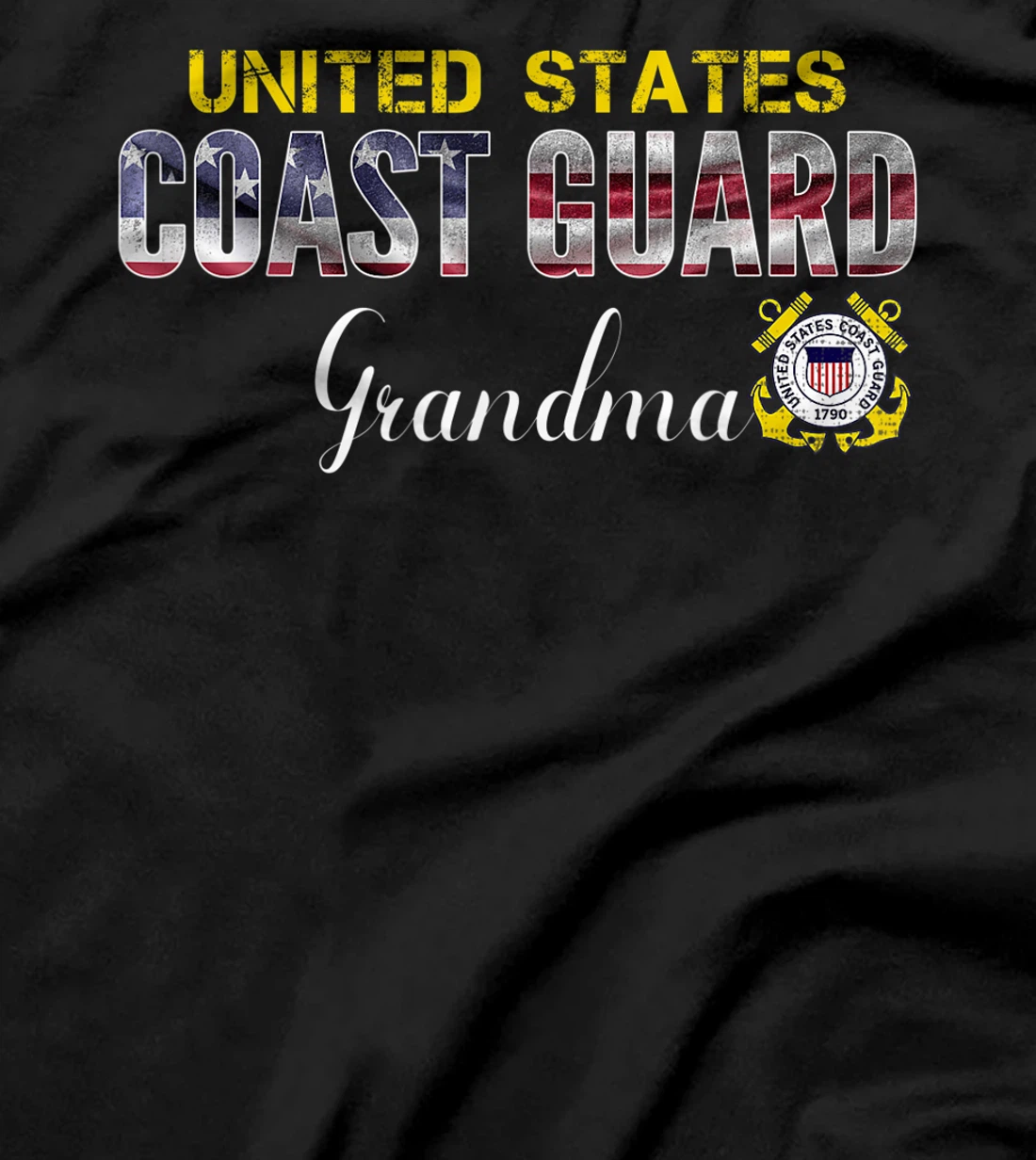 United States Flag American Coast Guard Grandma Veteran T-Shirt