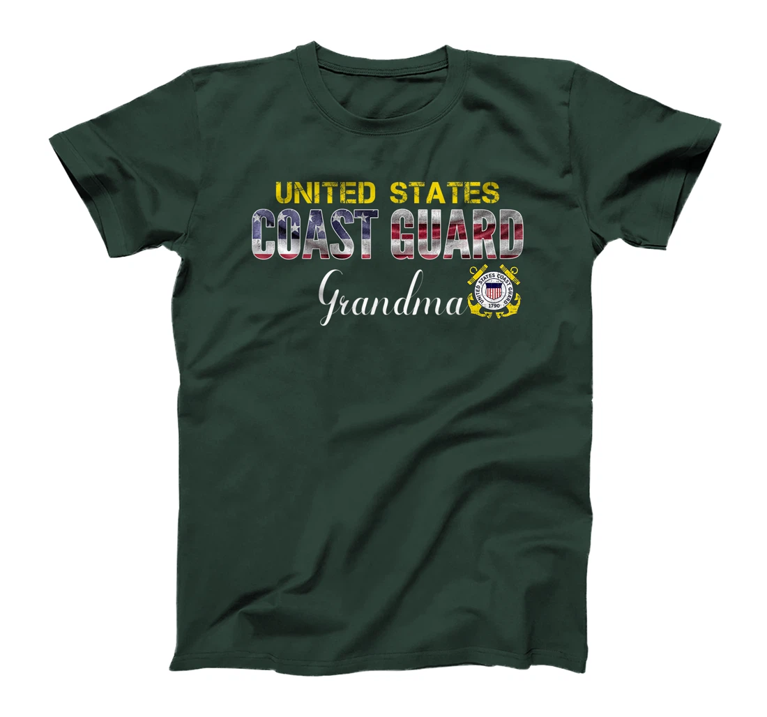United States Flag American Coast Guard Grandma Veteran T-Shirt