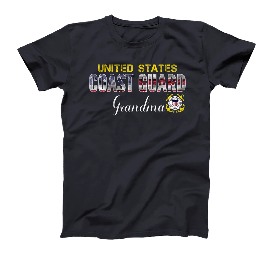 United States Flag American Coast Guard Grandma Veteran T-Shirt
