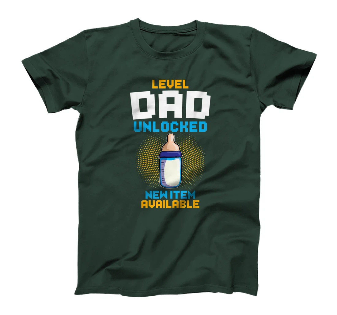 Mens Level Dad Unlocked Pregnancy Announcement Gamer Father To Be T-Shirt