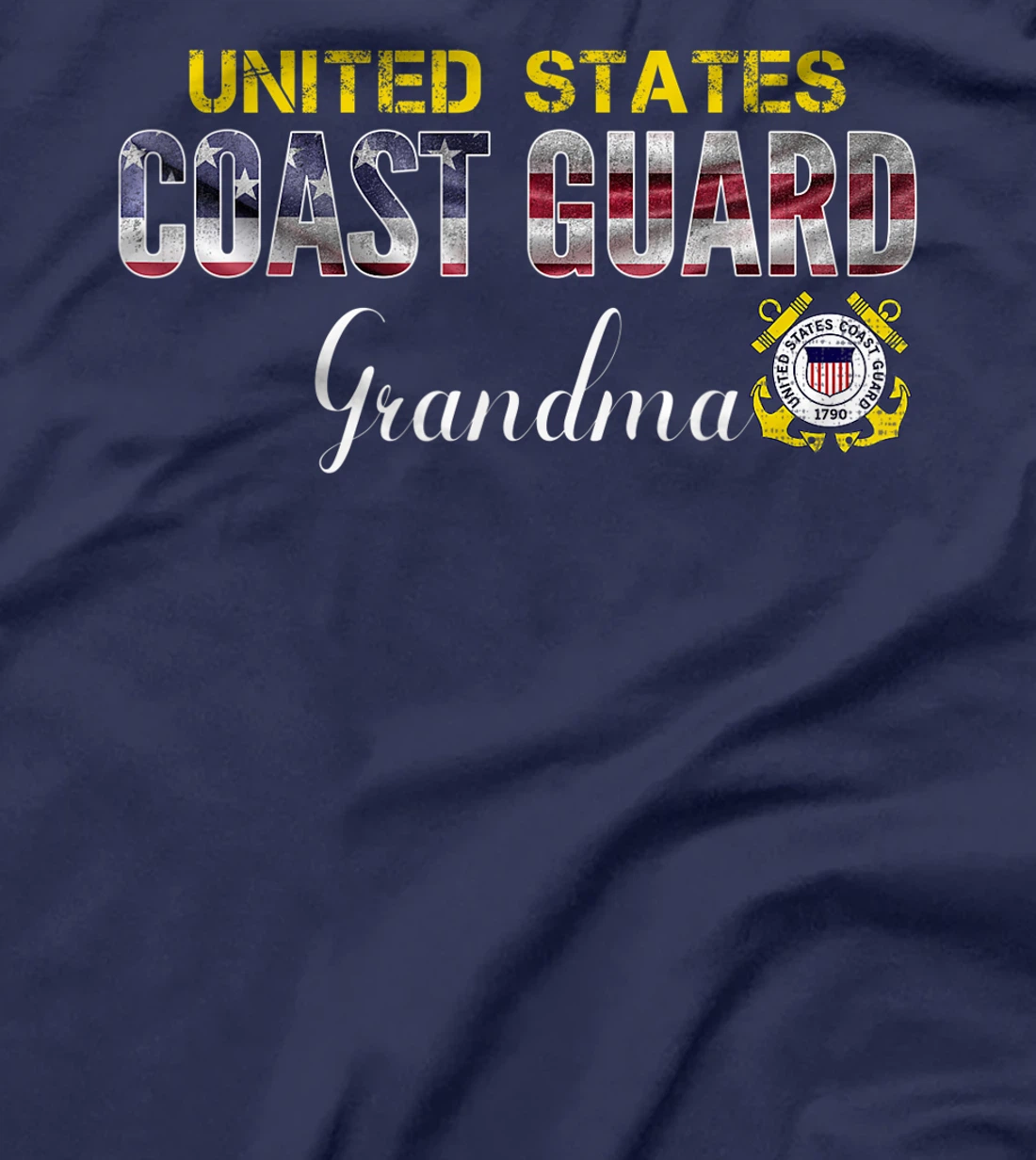 United States Flag American Coast Guard Grandma Veteran T-Shirt